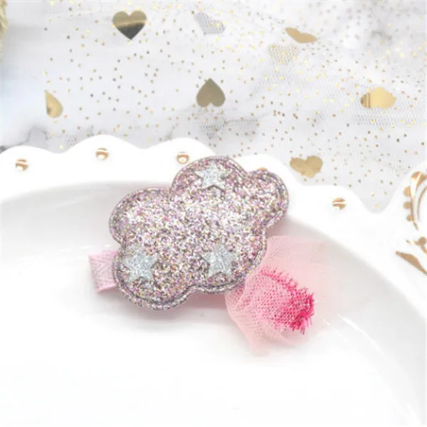 han pink 40 шт./лот; последняя новинка; Детский комплект Головные уборы стильная футболка с изображением персонажей видеоигр блеск звезды облака заколки «Гладиатор» с ремешками; Модная одежда принцессы волос зажим, аксессуар для волос - Цвет: han pink