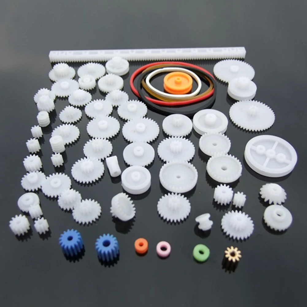 60pcs DIY Pulley Belt Gears Kit Parts For Robot Necessary Repair Tool Worm Motor Double Layer Crown Toy Accessories Transmission | Игрушки и