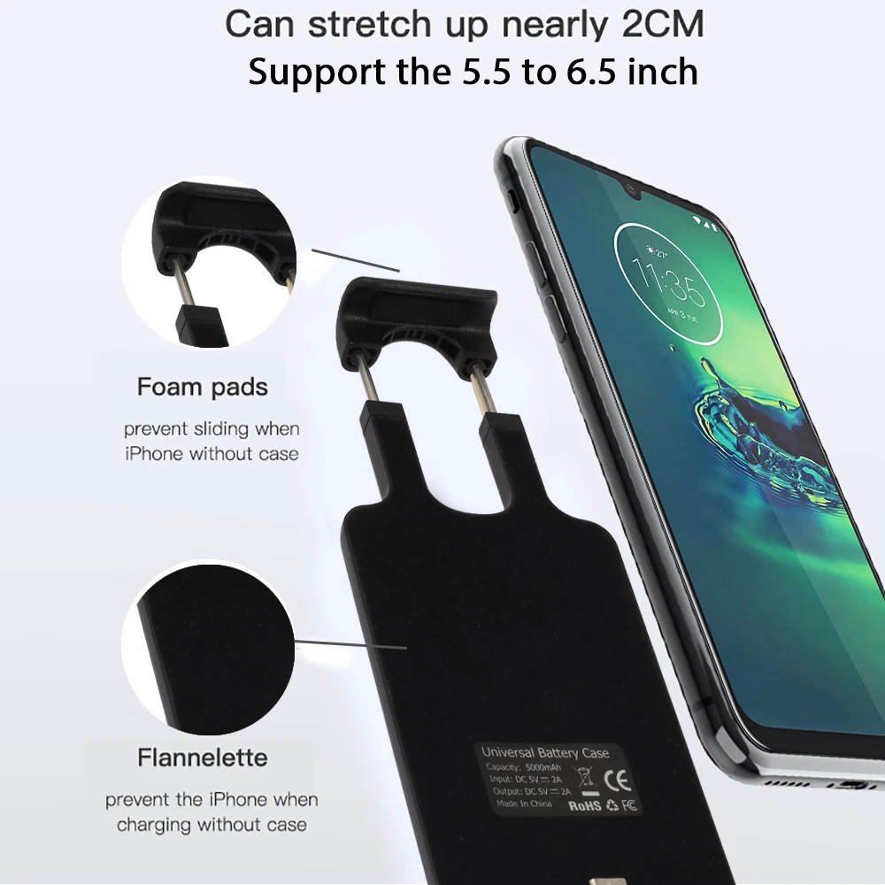 Чехол-Аккумулятор для Motorola Moto G8 Plus 5000 мАч, запасное зарядное устройство, внешний аккумулятор, защитный чехол для зарядки для Moto G8 Plus, аккумулятор