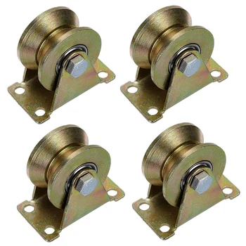 

4 Pcs 2 Inch V-Groove Track Wheel Sliding Door Roller for Track Sliding Doors Mechanical Carts and Mobile Workbench