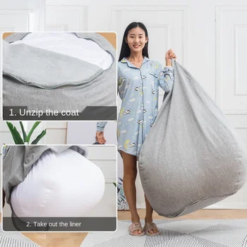

20%Large Small Lazy Sofas Cover Chairs without Filler Linen Cloth Lounger Seat Bean Bag Pouf Puff Couch Tatami Living Room