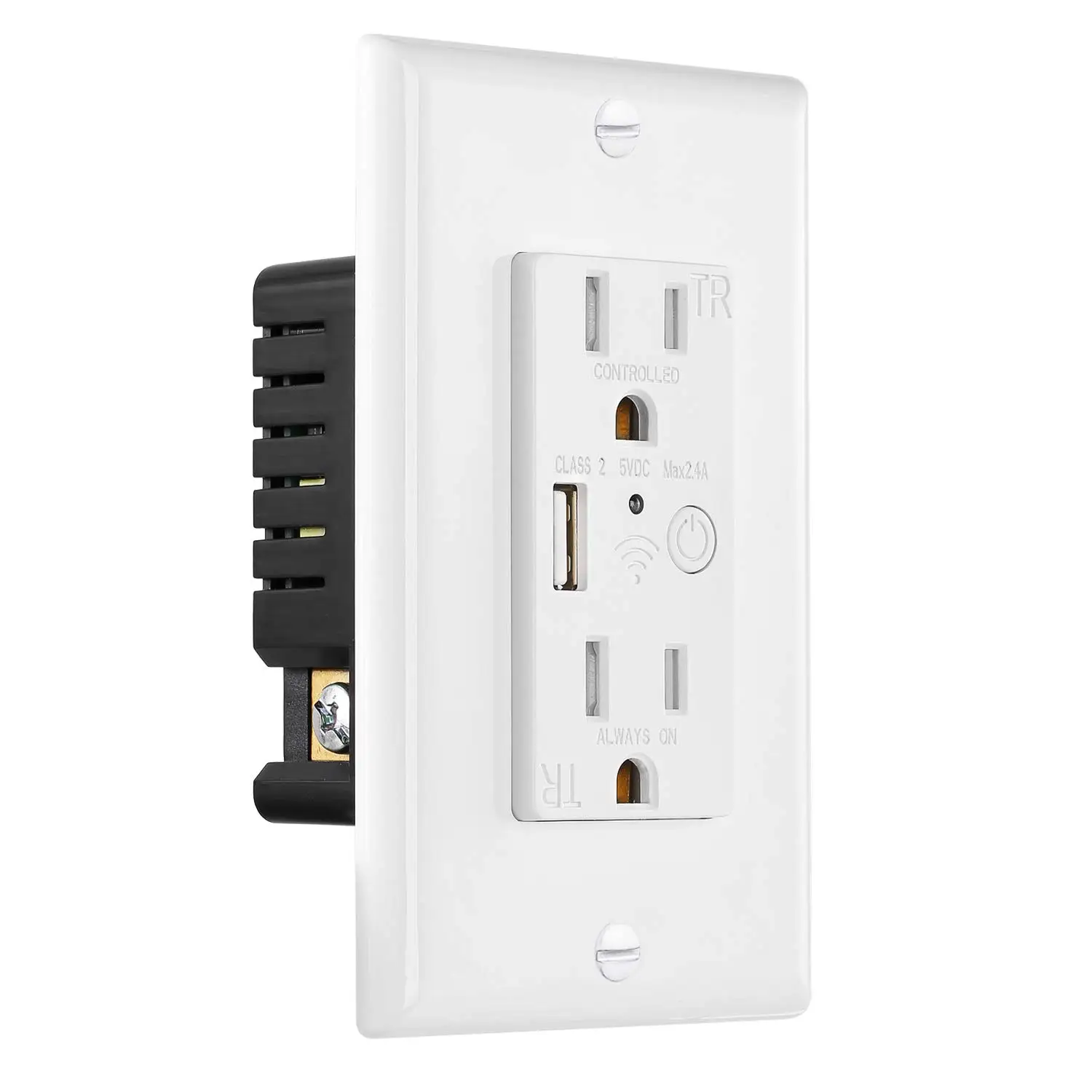 Интеллектуальная беспроводная(Wi-Fi) usb-розетки США Электрический 2 Way розетки 10A 5V 2.4A USB Порты и разъёмы Зарядное Устройство удаленного Управление Изготовитель: Tuya APP Alexa Google Home