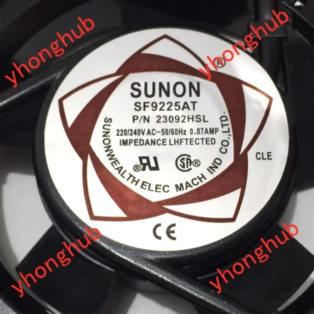 SUNON SF9225AT P/N23092HSL AC 220 В 0.07AMP 90x90x25 мм Сервер площади вентилятора