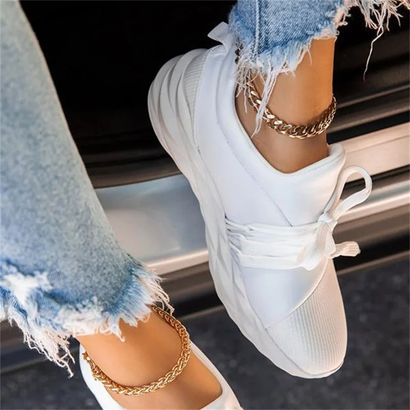 lace up mesh sneakers