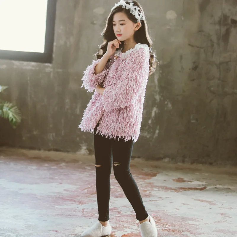 Зимнее теплое пальто для девочек 2019 г. Новые Вечерние Розовые милые куртки