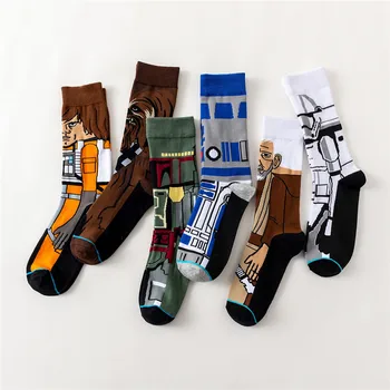 

2020 New Happy Socks Master Yoda R2-D2 Cosplay Socks Wookiee Jedi Knight Novelty Men Women Sock Fashion Funny Socks Nanpucrazy