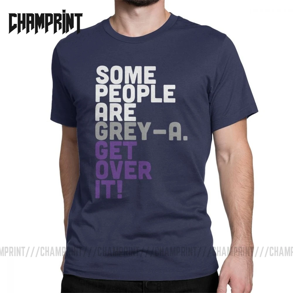 Мужская серая асексуальная футболка Pride Asexuality ЛГБТ из чистого хлопка с коротким