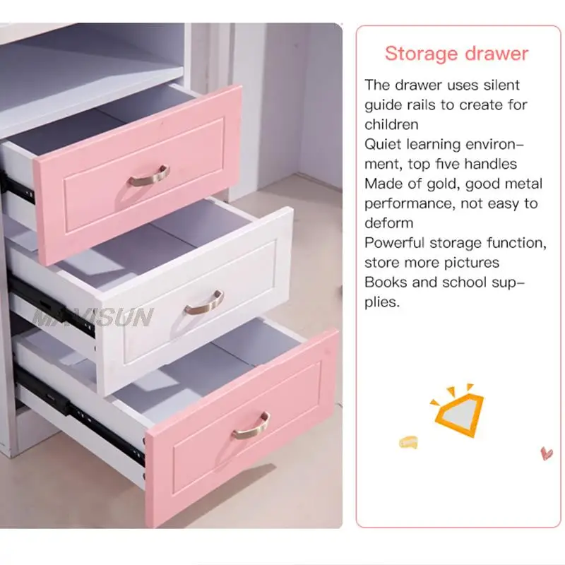 Nordic Simple Children's Writing Table Office Computer Desktop Student Study Desk Minimalist Desk With Bookshelf Furniture Set