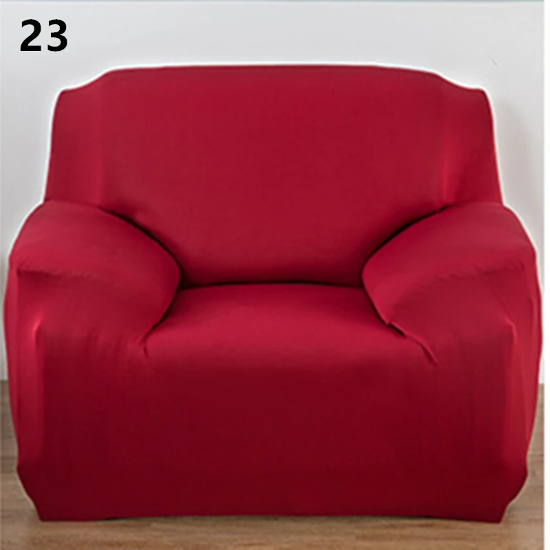 Super Stretch Knitted Cotton Sofa Cover Slipcovers All-inclusive Couch Case for Different Shape Sofa High Quanlity Solid Color - Цвет: 23