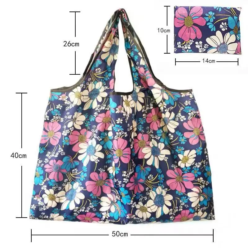 Large Size Reusable Shopping Bag Grocery Bag Oxford Cloth Environmental Protection Bag Travel Shoulder Bag Lady's Tote Bag