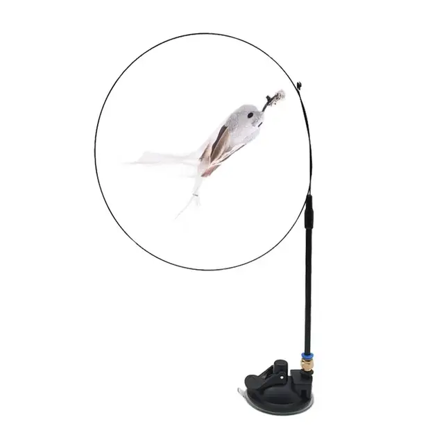 Pet Cat Toy Teaser Bell Feather Stretch Fishing Rod Play Wand Interactive Toys Pets Accessories High Qulity Replacement Heads 4