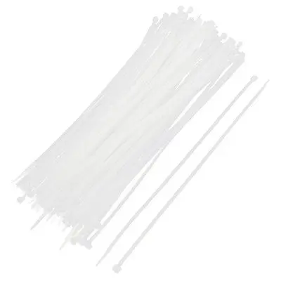 

5.2mm x 350mm White Nylon Wire Cable Zip Tie Warp Fastener 100 Pcs