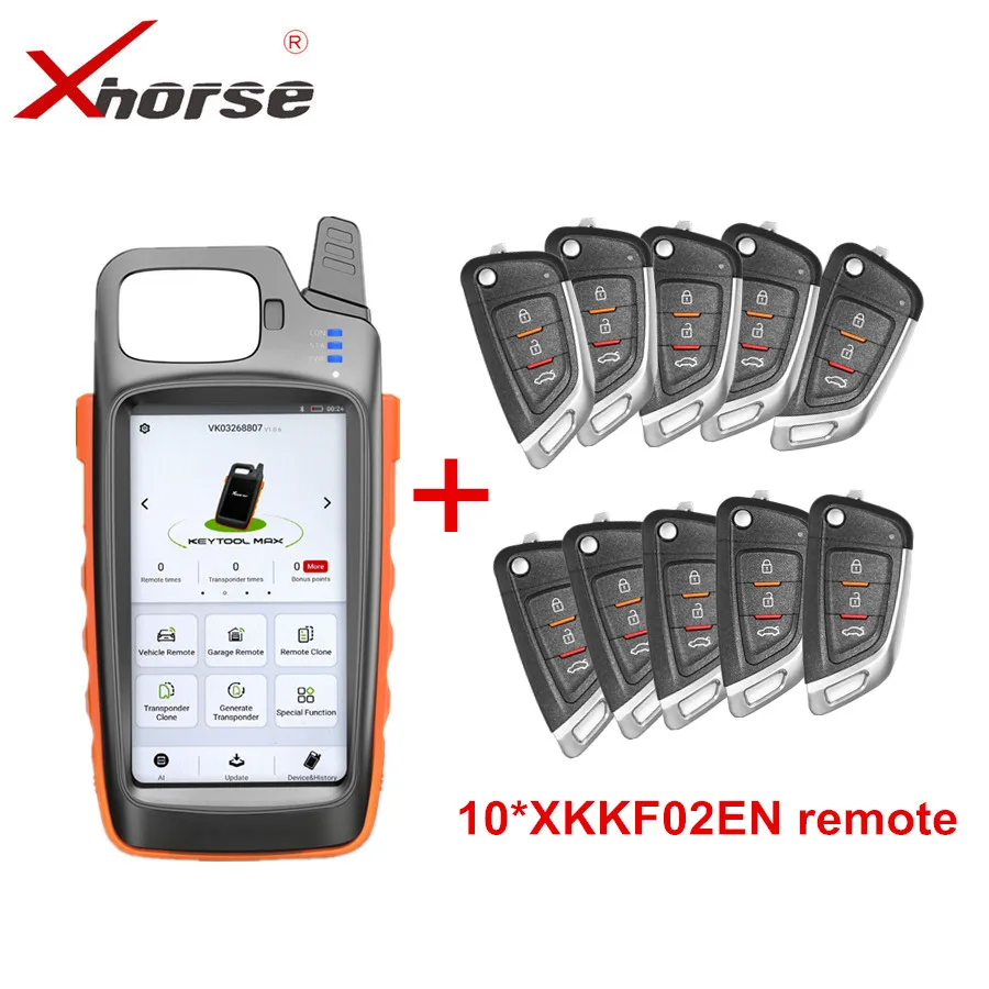 XHORSE VVDI KEY TOOL MAX Remote и чип генератор с 10 шт. универсальных XKKF02EN дистанционных ключей