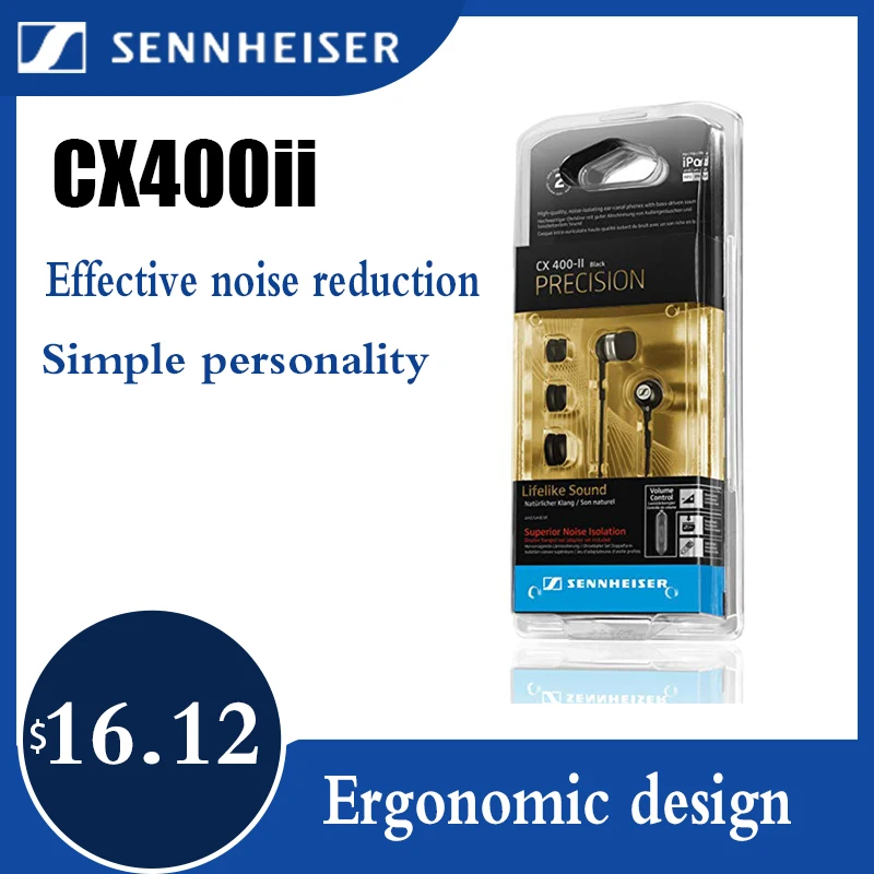 

Sennheiser CX400II Wired Stereo Earphones 3.5mm Bass Headset Sport Earbuds Precision HIFI Headphone for iPhone/Samsung/XiaoMi