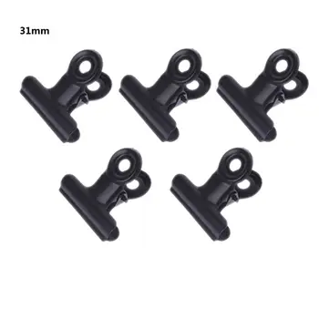 

5 Pcs Bulldog Letter Clips Stainless Steel Black metal Paper File Binder Clip Stationary Office Supplies