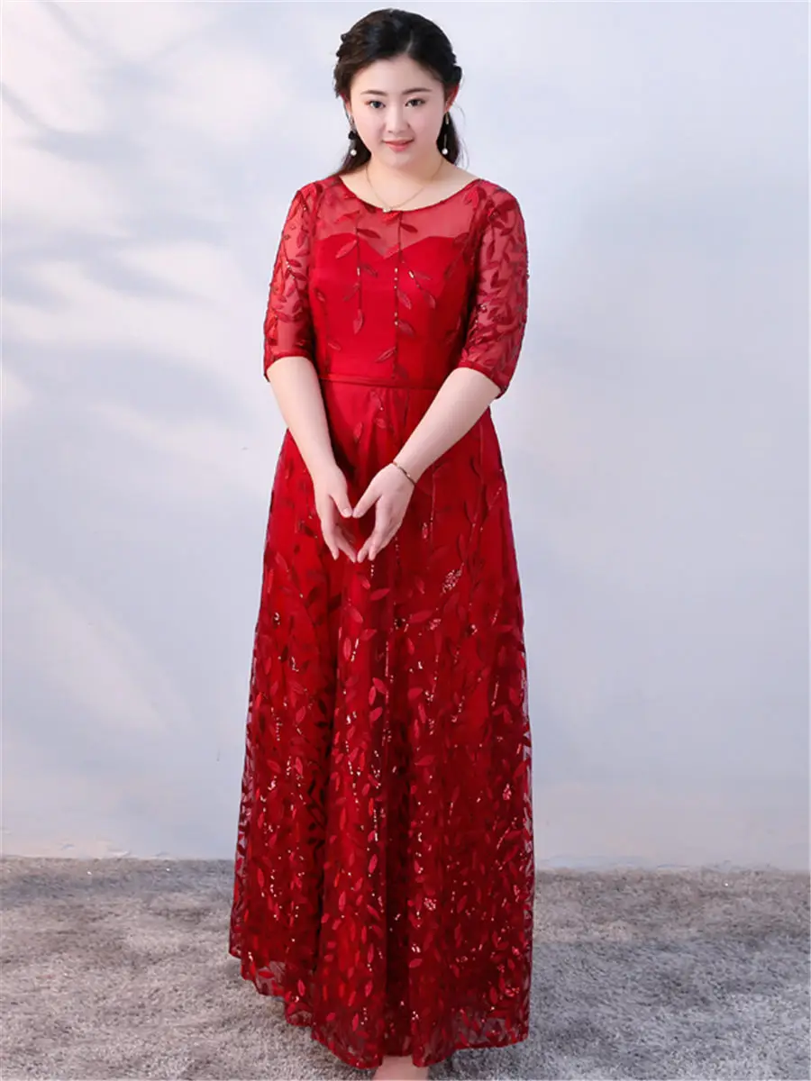 Вечерние платья с пайетками, рукав до локтя, Robe De Soiree T338, длина до пола, женские вечерние платья размера плюс, вечерние платья с вышивкой