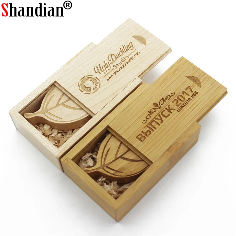 SHANDIAN Бесплатная логотип листья деревьев флеш диск USB 2 0 4GB/8GB/16GB/32GB/64GB 128GB флэш