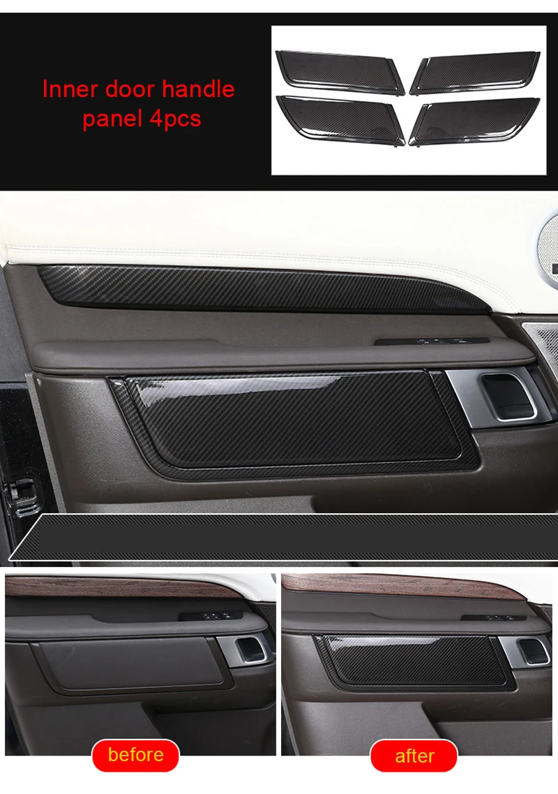 Для Land Rover discovery5- углеродное волокно внутренняя дверная ручка панель 4 шт