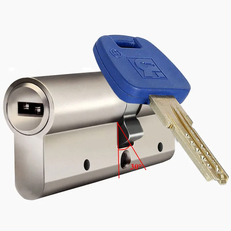 European Standard Universal security Door cylinder White copper key Gate indoor lock core GP+ series B 60-95mm 30/30MM-30/65MM afbeelding