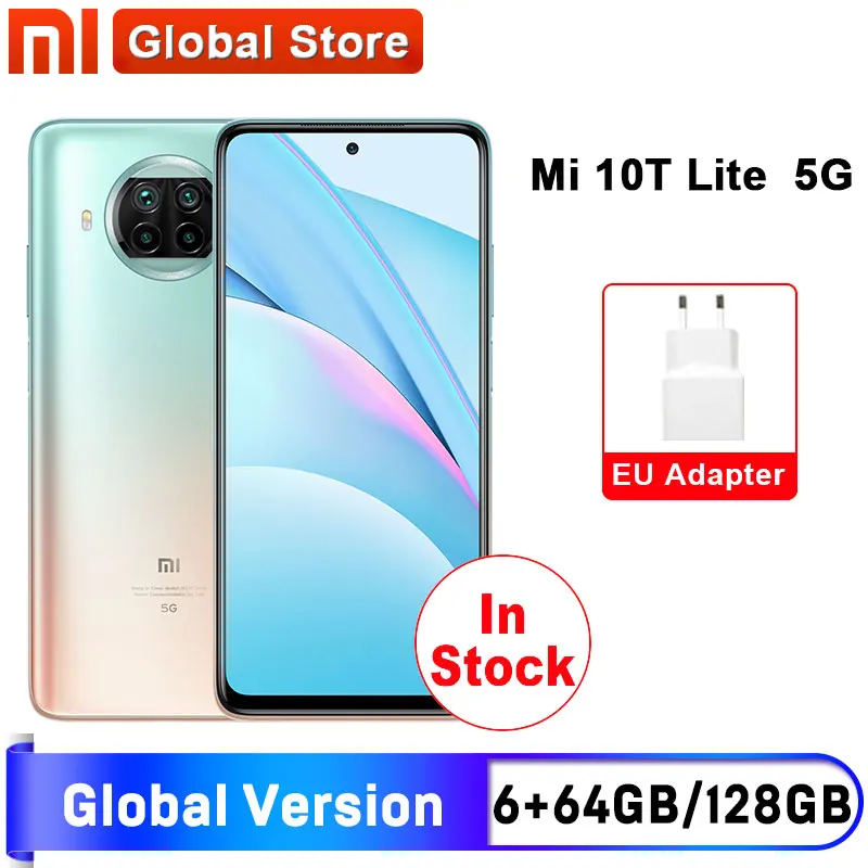 Global Version Xiaomi Mi 10T Lite 5G 6GB 64GB/ 128GB Smartphone Snapdragon 750G 6.67&quot display 4820mAh battery 64MP Camera | Мобильные