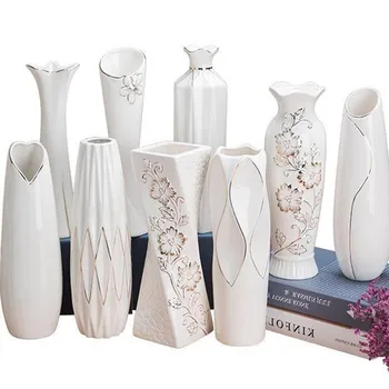 

LUXURY OUTLINE IN GOLD CERAMIC VASE HOME DECOR CREATIVE DESIGN PORCELAIN DECORATIVE FLOWER VASE FOR WEDDING DECORATION R1891