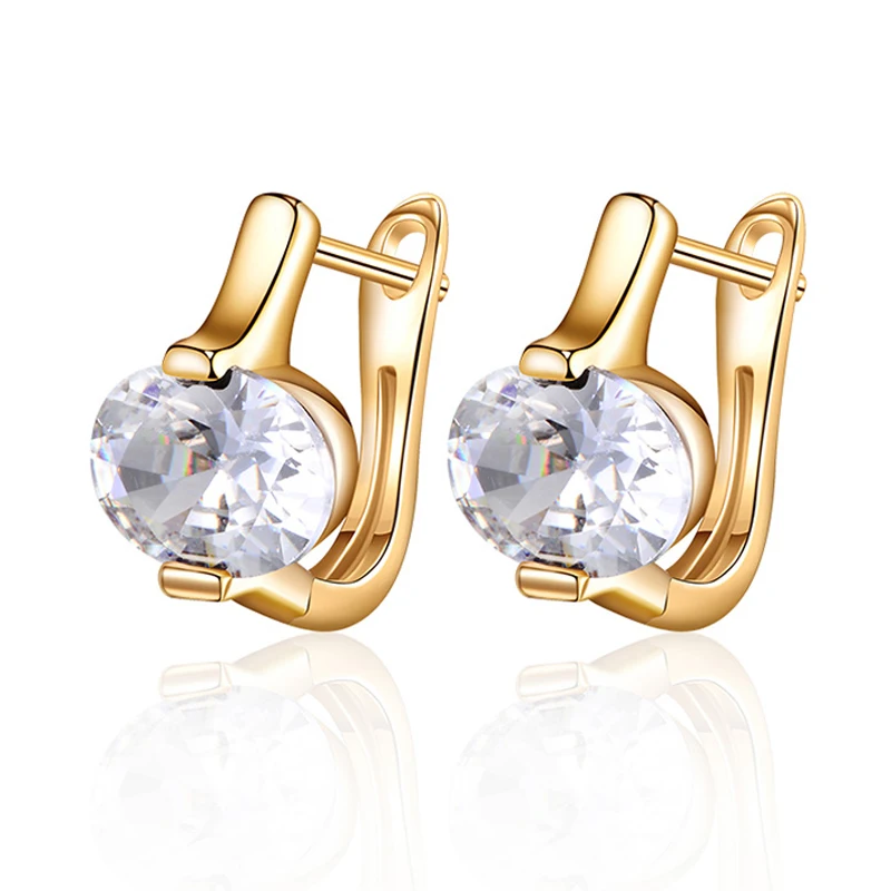 Серьги-гвоздики женские Овальные с фианитами | Украшения и аксессуары