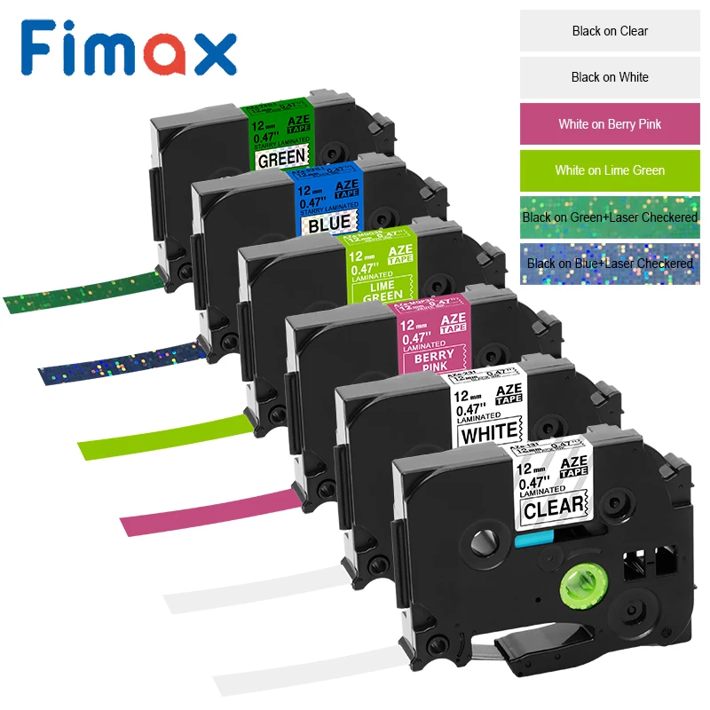 Fimax 6 шт. ламинированные ленты Tz231 Tze-231 Tze 231L1 Tze-MQF31 совместимый для Brother P Touch принтер TZ 12 мм производитель этикеток PT-D210