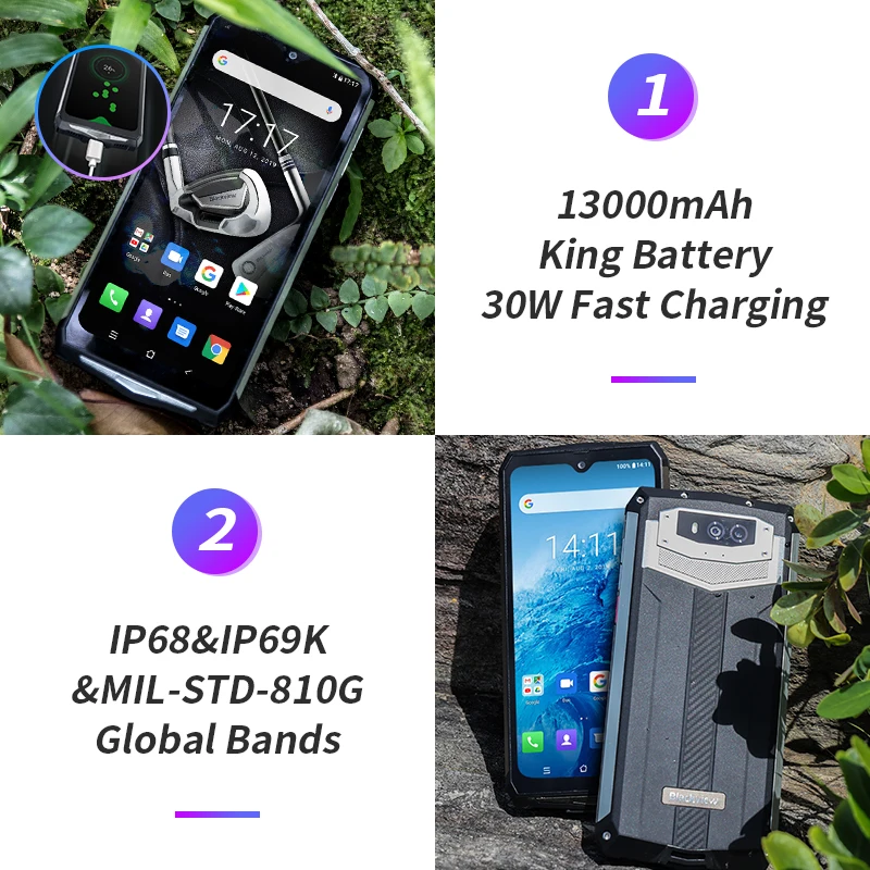 Смартфон Blackview BV9100 прочный экран 6 3 дюйма FHD + 4 Гб 64 ГБ Helio P35 восемь ядер Android 9 0