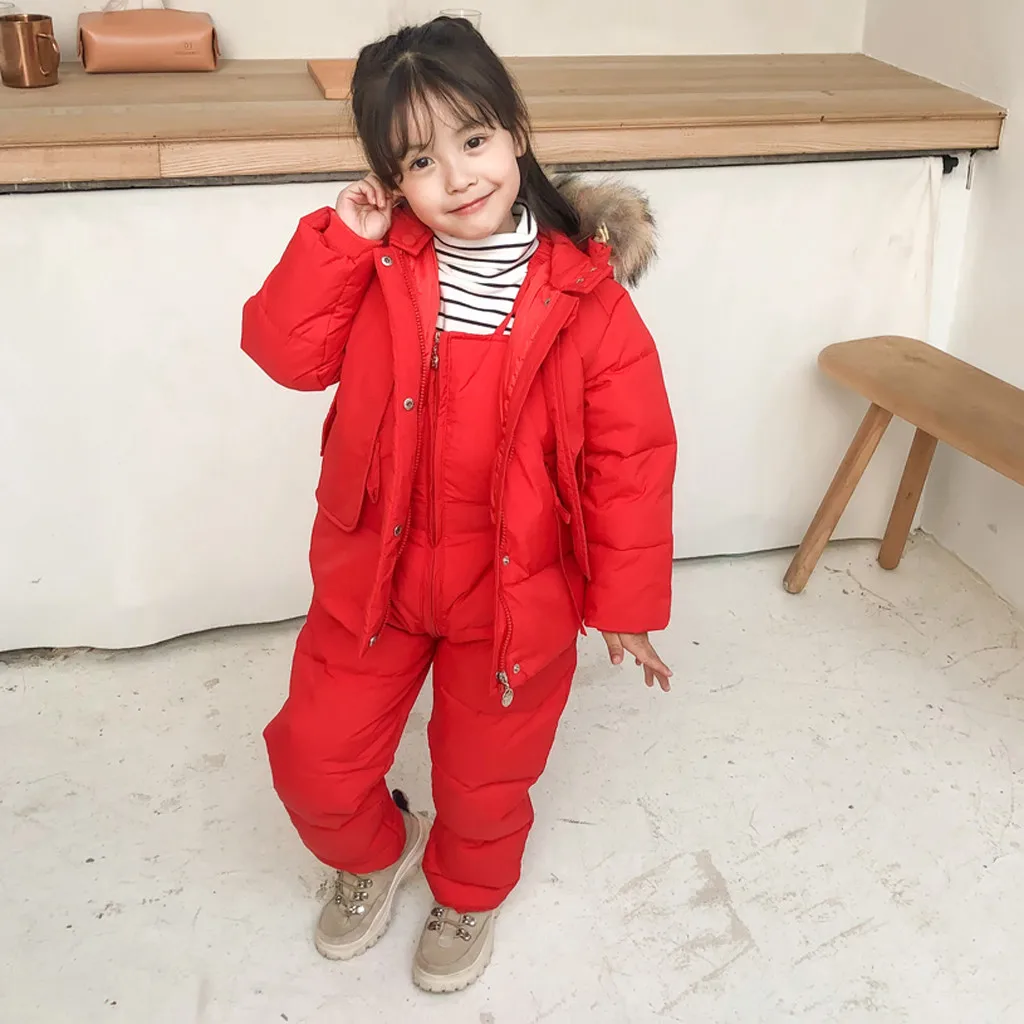Детская одежда Зимний теплый пуховик для девочек, верхняя одежда, пальто комбинезон, одежда для малышей зимняя куртка для мальчиков, пальто