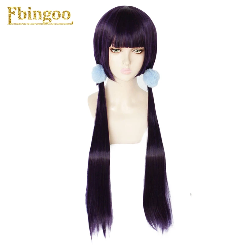 Ebingoo Blend S Sakuranomiya Maika парики длинные прямые Фиолетовый термостойкие синтетические Хэллоуин Косплей Костюм парик+ синий волос
