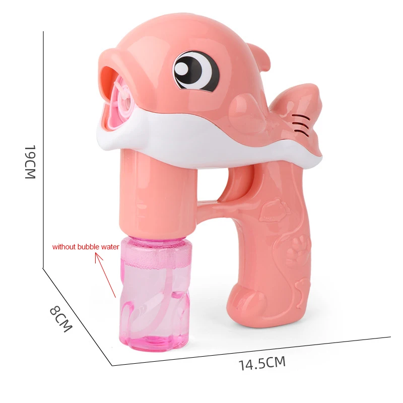 New Flashing Light Up Kids Dolphin Magic Bubble Machine Summer Swimming Toys Wedding Supplies Birthday Gift Bubble Maker Gun 8