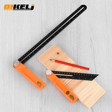 Onkel. j régua de ângulo de atividade transferidor horizontal deslizante t-bisel quadrado carpenter fita de medição multi ângulo com Polegada/cm