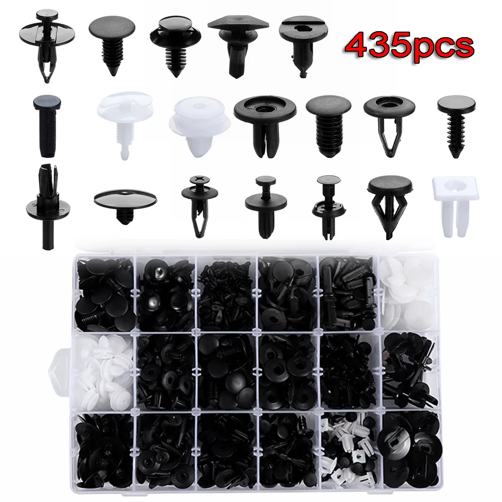435 PCS 620/435 шт. крепежные зажимы смешанные автомобильные крепежные элементы отделка двери панель заклепка на автомобильный бампер фиксатор нажимной крышки двигателя крыло с коробкой - Название цвета: 435 PCS