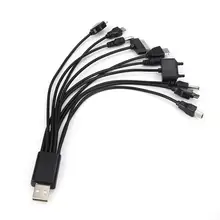 Universal carregador do telefone móvel adaptador plug 10 em 1 cabo de dados usb cabo de carregamento adequado para nokia motorola samsung