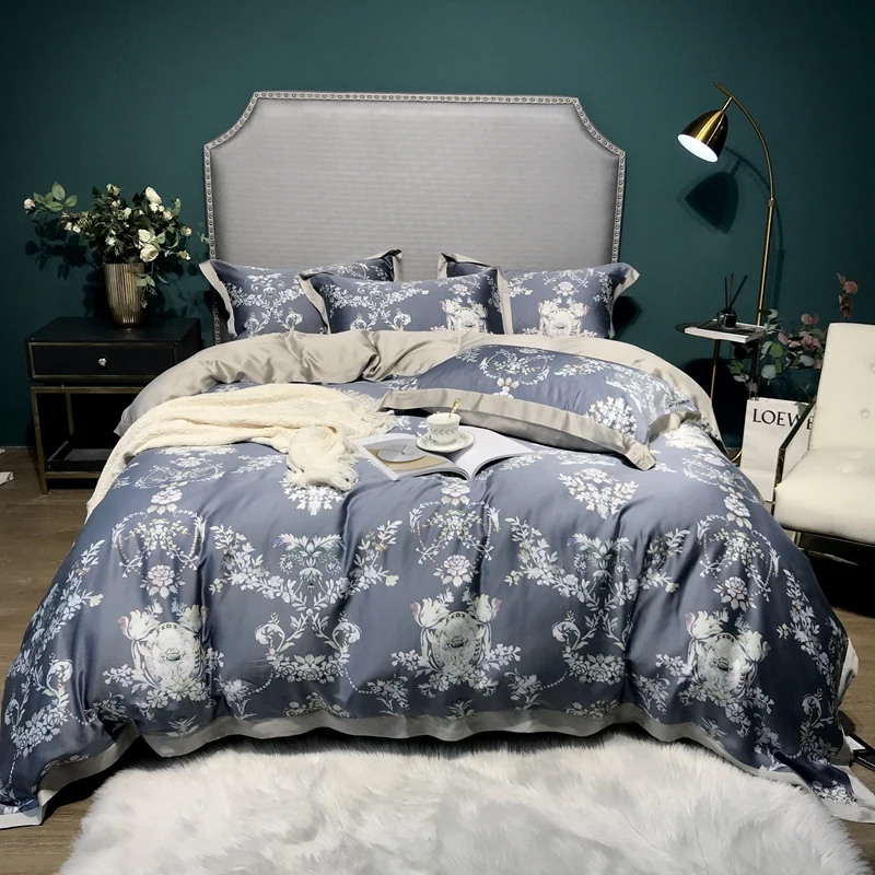 TUTUBIRD Bamboo Fiber Bedding Set Luxury European Pastoral Style Duvet Cover Bedclothes 4 pieces King Queen Size Bed Linen TUTUBIRD Bamboo Fiber Bedding Set Luxury European Pastoral Style Duvet Cover Bedclothes 4 pieces King Queen Size Bed Linen