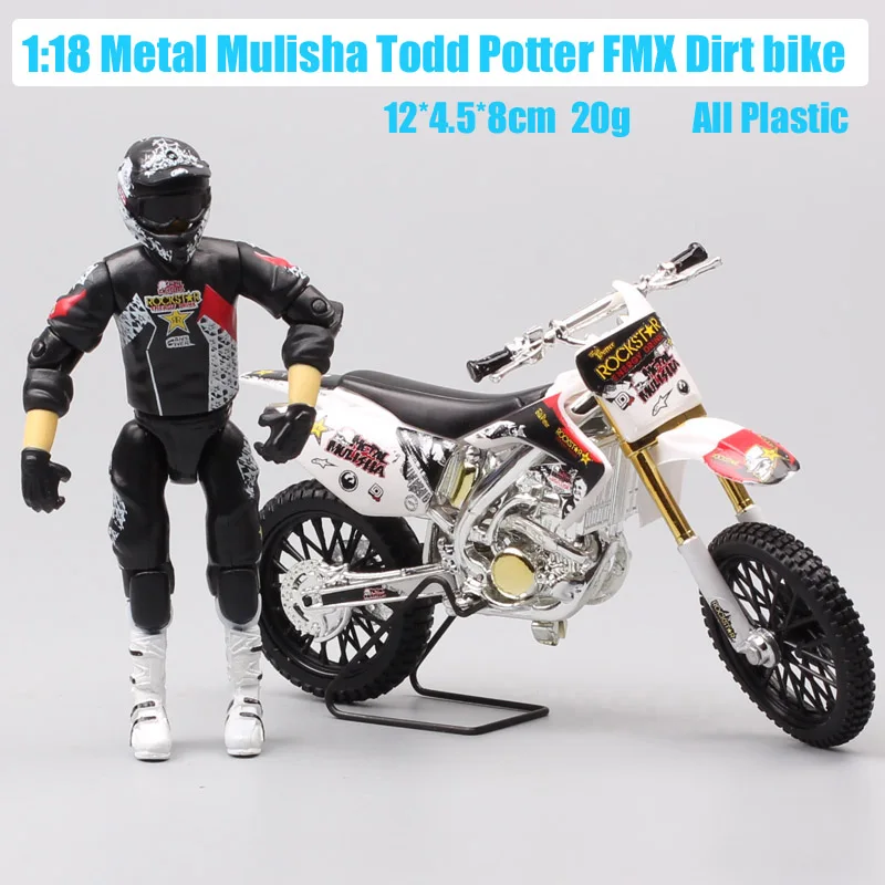 1/18 масштаб honda kawasak imetal mulisha Тодд Поттер FMX Dirt bike фигурка для мотокросса литая под давлением игрушка модель миниатюрная