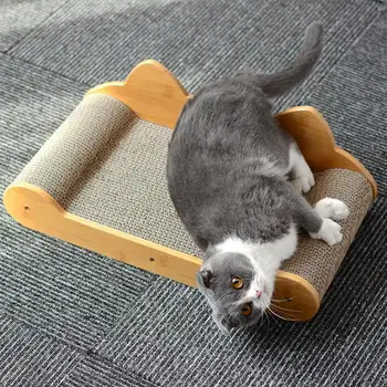 

Cat scratch board cat toy cat supplies solid wood corrugated cat sofa cat claw board cat grinding claw board cat bed