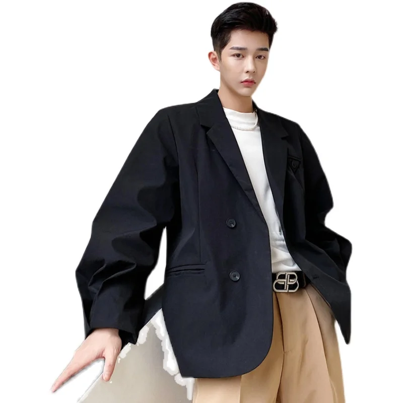 Men's Suit Jacket Spring And Autumn New Fashion Korean Lantern Sleeve Design Leisure Loose Large Size Coat
