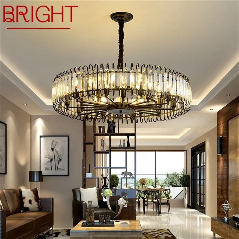 

BRIGHT Black Postmodern Chandelier Fixtures Crystal Pendant Lamp Light Home LED for Decoration