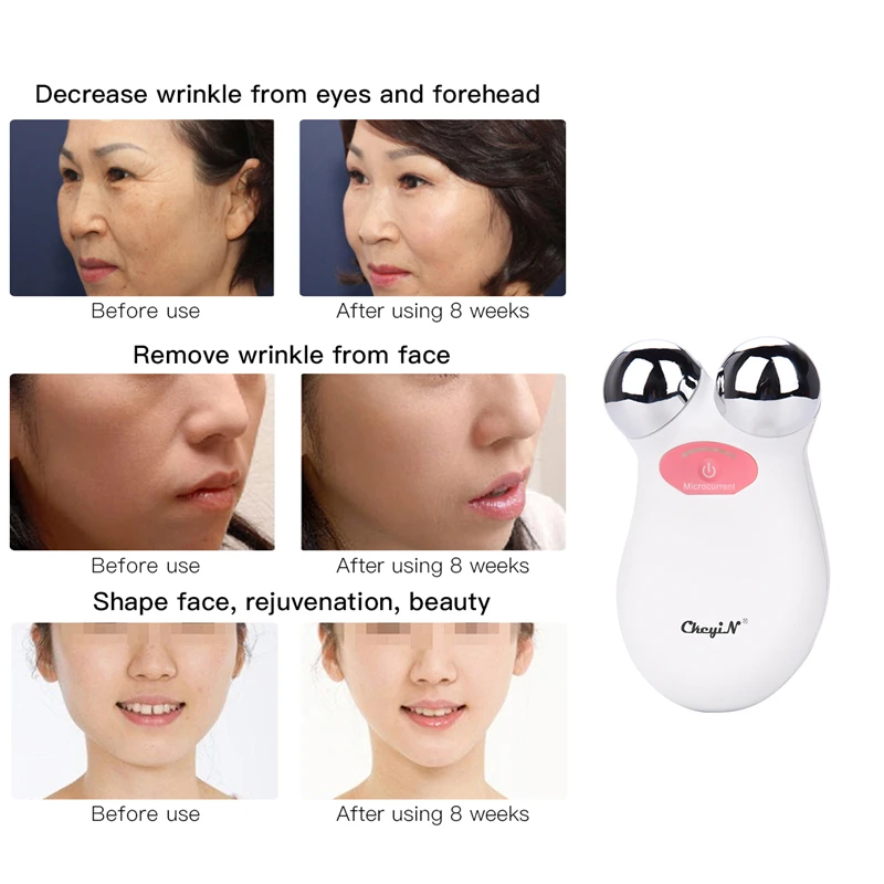 EMS Microcurrent Facial Massager 3D Roller Face Lift Tighten Slimming Anti Aging Wrinkles Puffiness Removal Beauty Machine 48