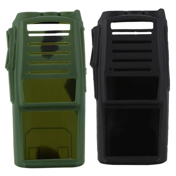 

2 Pcs Handheld Radio Silicone Cover Protect Case for Baofeng Uv-82, Black & Camouflage