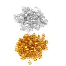 200 шт., заколка для волос, дреды, бусины, регулируемые манжеты, зажим 8 мм, металлическая трубка, замок-100 шт, золото и 100 шт, серебро