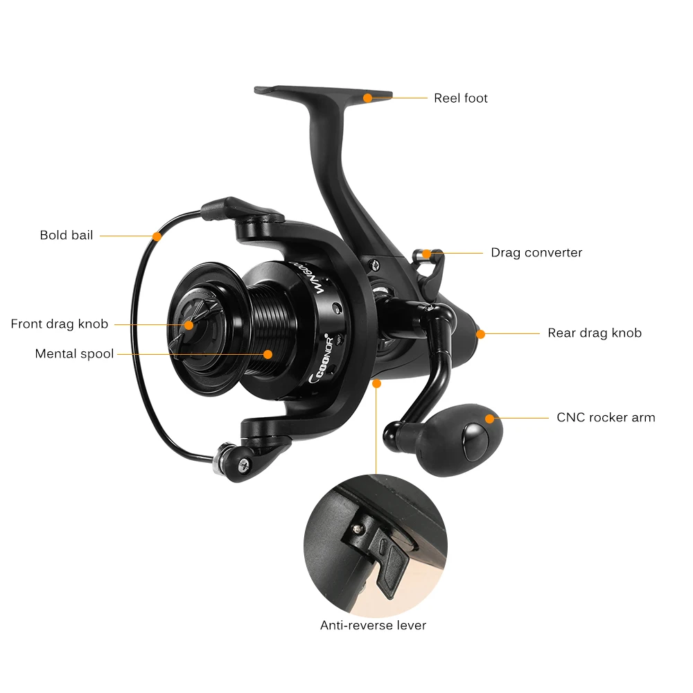 

COONOR WN5000 11+1 Ball Bearings Fishing Reel 5.1:1 Spinning Fishing Reel with Left/Right Interchangeable Handle Fishing Gear