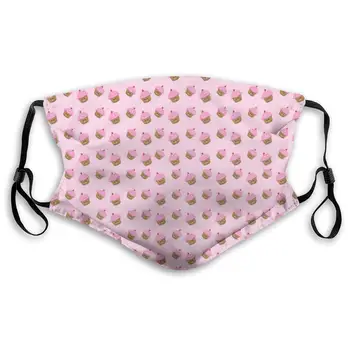 

LAURA FERGUSON Half Face Mask with Filter Unisex Tactical Winter Face Cover for Pink Cupcakes Wallpaper