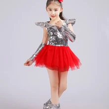 Одежда для уличных танцев для девочек; Детские костюмы для танцев на сцене в стиле хип-хоп; платье для джазовых танцев для детей; костюмы для джазовых танцев с блестками