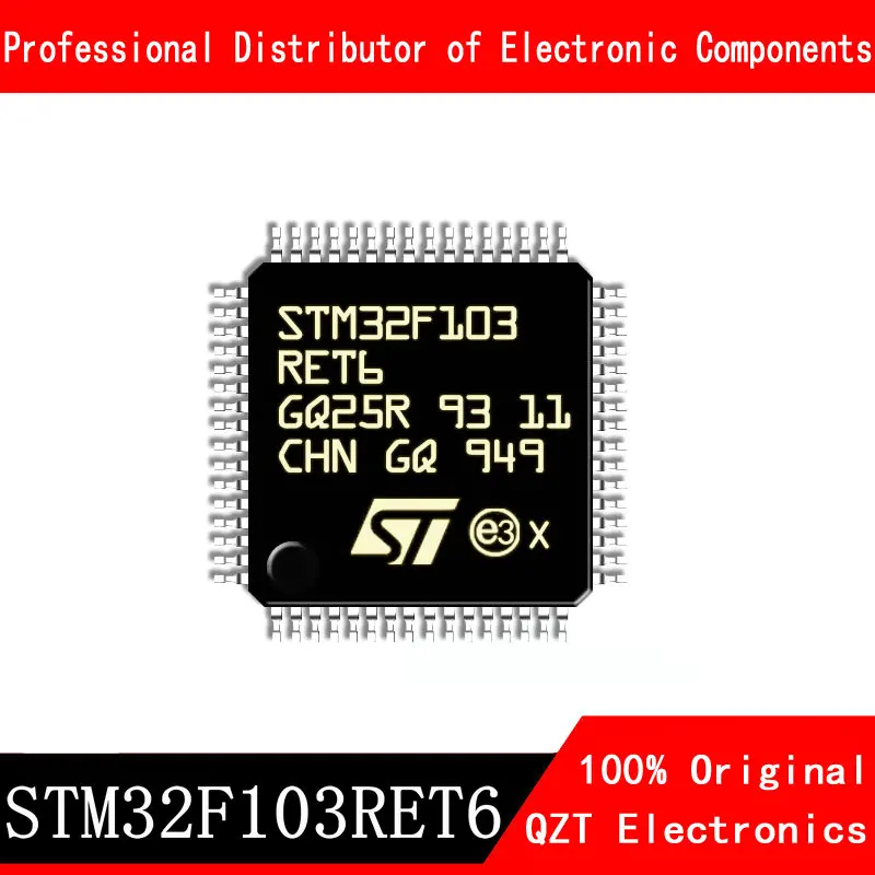 stm32f103r8t6 stm32f103rbt6 stm32f103rct6 stm32f103rdt6 stm32f103ret6 stm32f103rft6 stm32f103rgt6 zct6 zdt6 zet6 zft6 zgt6 5pcs/lot new original STM32F103RET6 STM32F103 QFP-64 microcontroller MCU In Stock