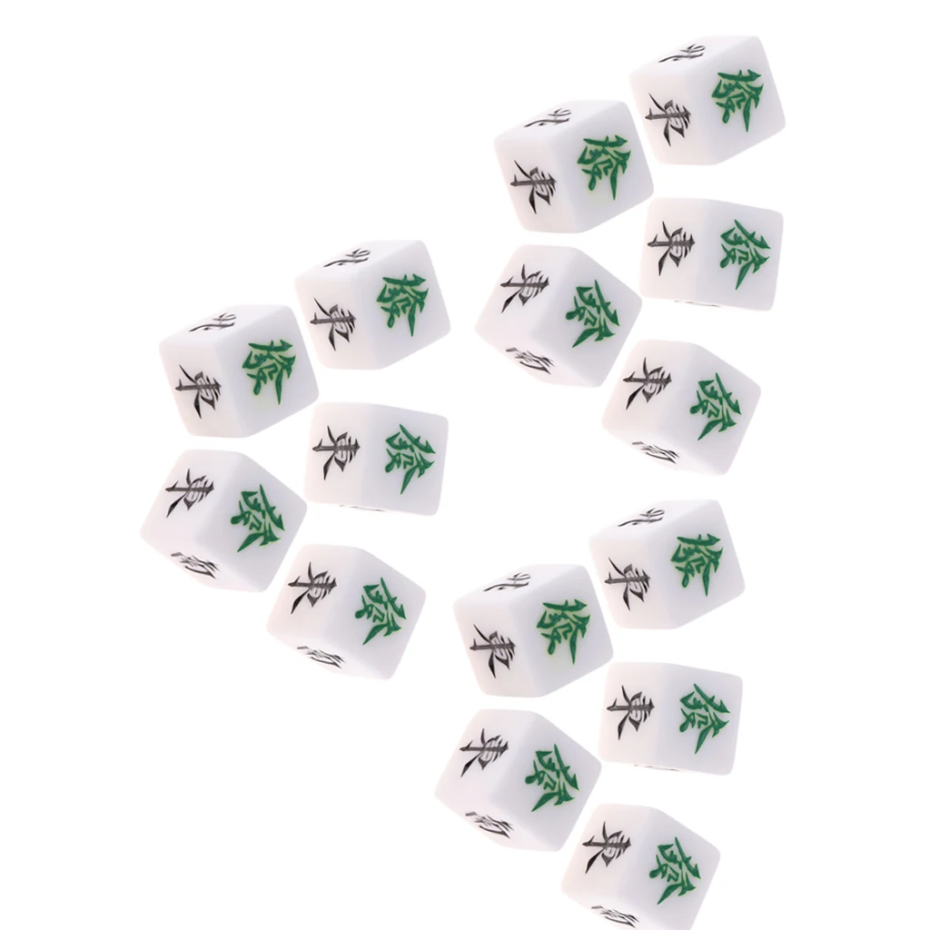 15x Mahjong Dice and Wind Acrylic Directions Dices Set 22x22x22mm