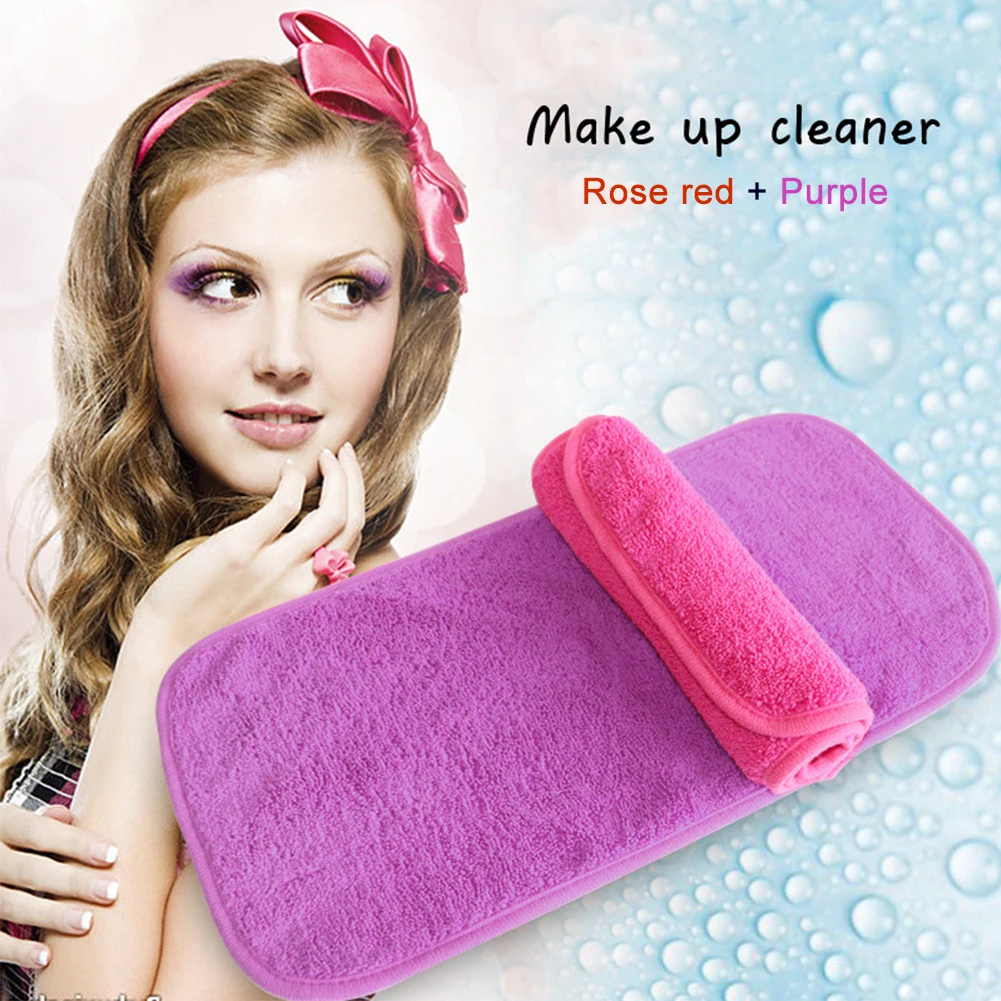 2pcs Soft Protection Antibacterial Clean Microfiber Reusable Makeup Remover Cloth Face Towel Wash Tools Pads Facial 4
