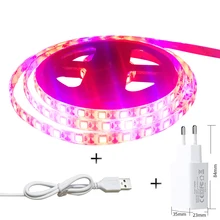Grow light 5050 60 светодиодов/м 4 красный 1 синий водонепроницаемый светодиодный завод светодиодная лента для освещения растений для внутреннего рассада цветов овощей Фито лампа набор