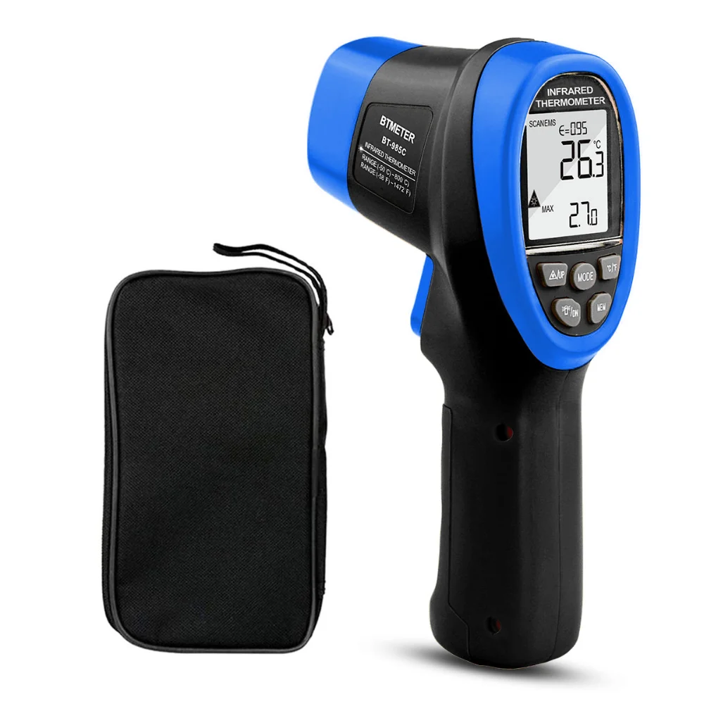 BTMETER BT-985C Infrared Thermometer Non-Contact 16:1, Wide Test Range Digital Thermometer -50℃-800℃ for Kitchen